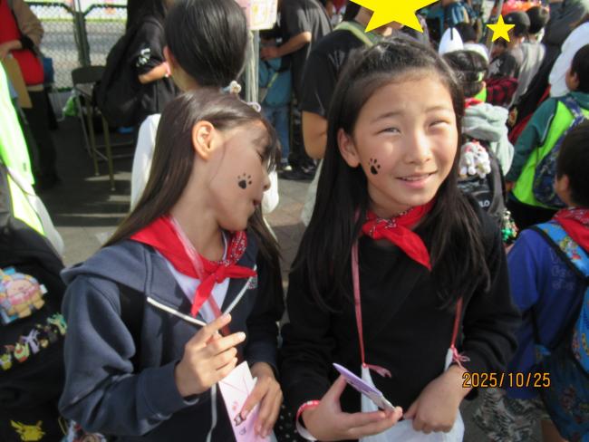 さや　かなで　フェイスペイント